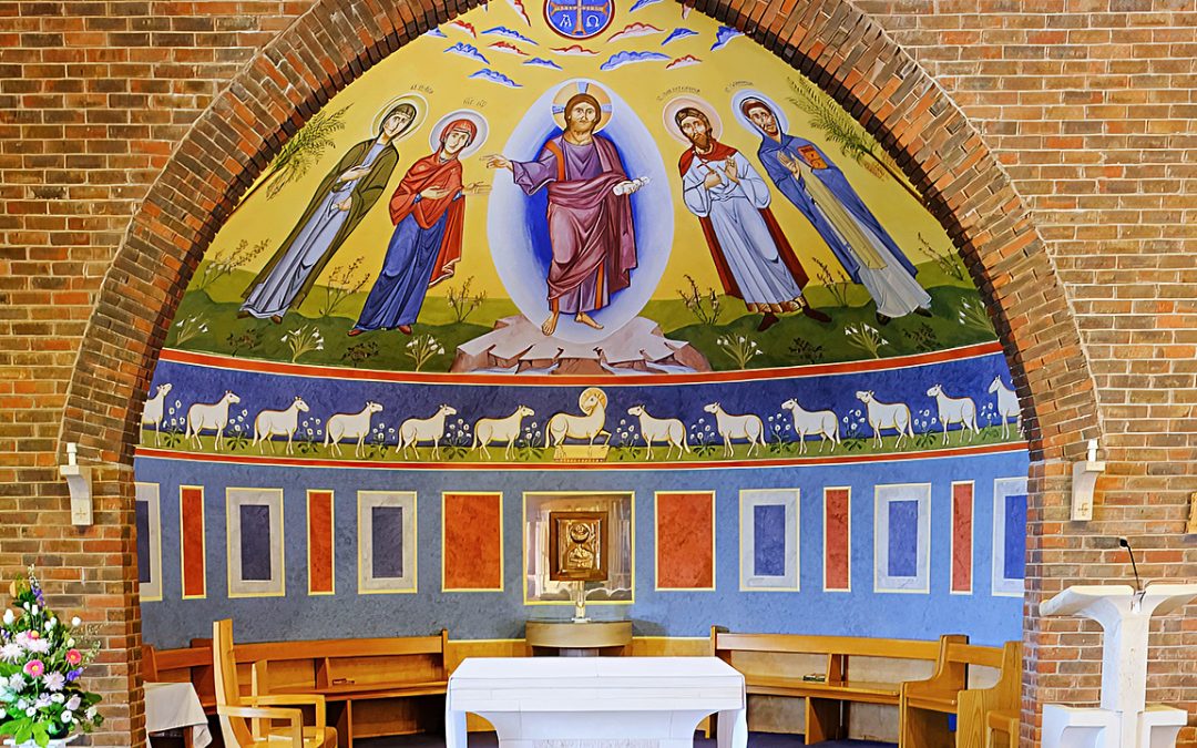 Staffordshire Church Apse refurbished by artist to King Charles III