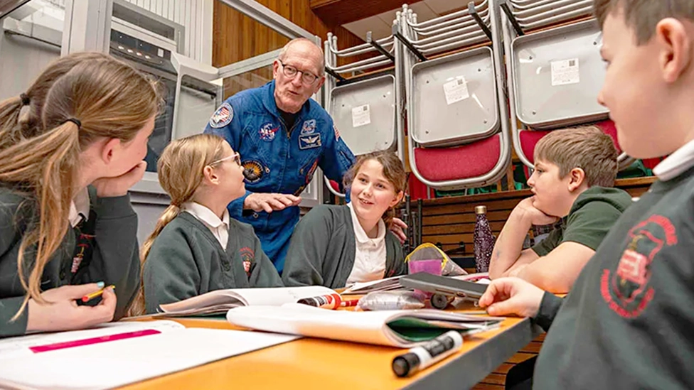 Northumberland primary school pupils over the moon at astronaut visit