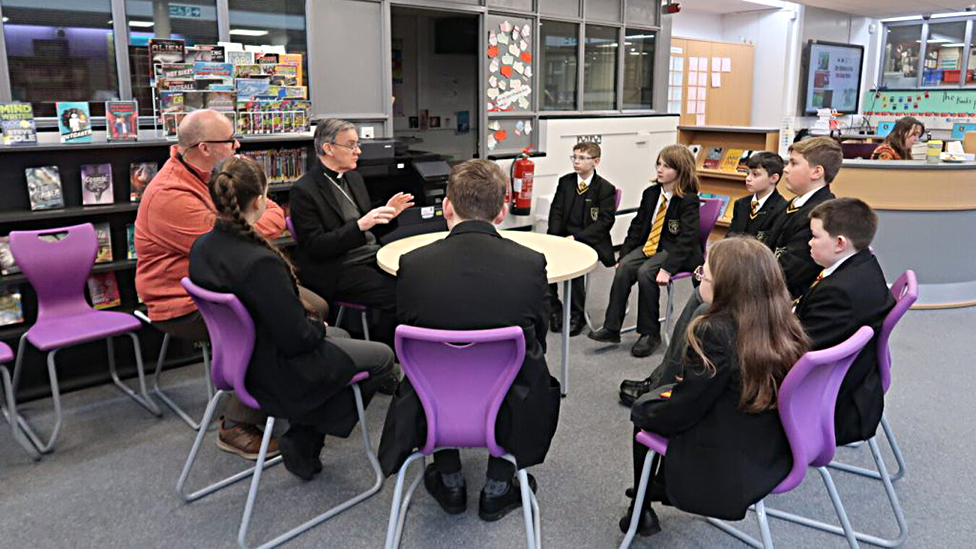 Bishop of Salford visits school for 10th anniversary celebration of chapel
